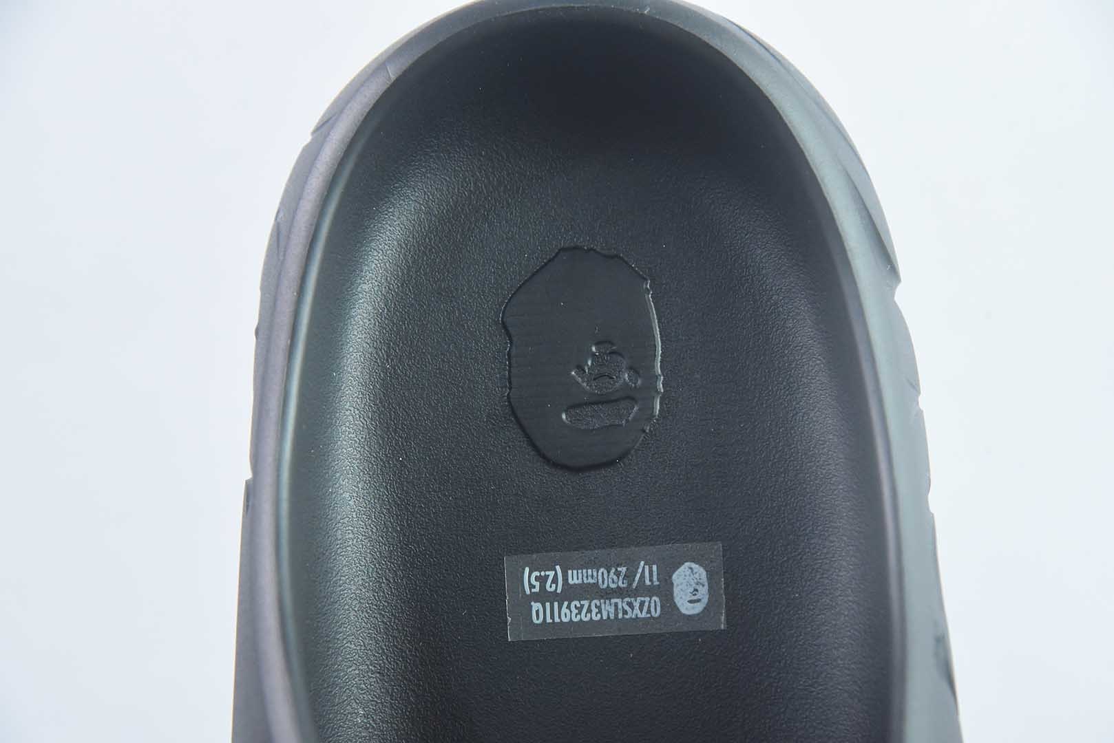 猿人头 BAPE 黑色EVA一字拖鞋 纯原版本 货号:YSQ79294220 实拍细节图