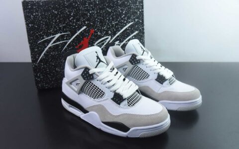 Jordan 乔丹 Air Jordan 4 Retro 时尚百搭 中帮 复古篮球鞋 男女同款 货号：DH6927-111 小白水泥 纯原版本 主图