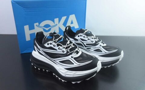 HOKA ONE ONE Stinson One7 斯丁森7代 舒适贴合 越野跑鞋 男女同款 黑色 货号：1178630-BWHT 纯原版本 主图