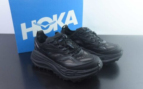 HOKA ONE ONE Stinson One7 斯丁森7代 舒适贴合 越野跑鞋 男女同款 黑色 货号：1178630-BBNB 纯原版本 主图
