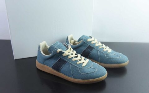 梅森马吉拉 Maison Margiela Replica 蓝色休闲低帮德训鞋 纯原版本 货号：DDN45062238