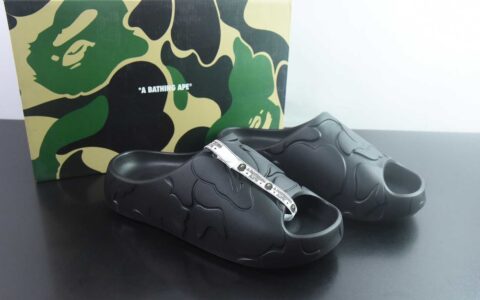 猿人头 BAPE 黑色EVA一字拖鞋 纯原版本 货号：YSQ79294220 主图