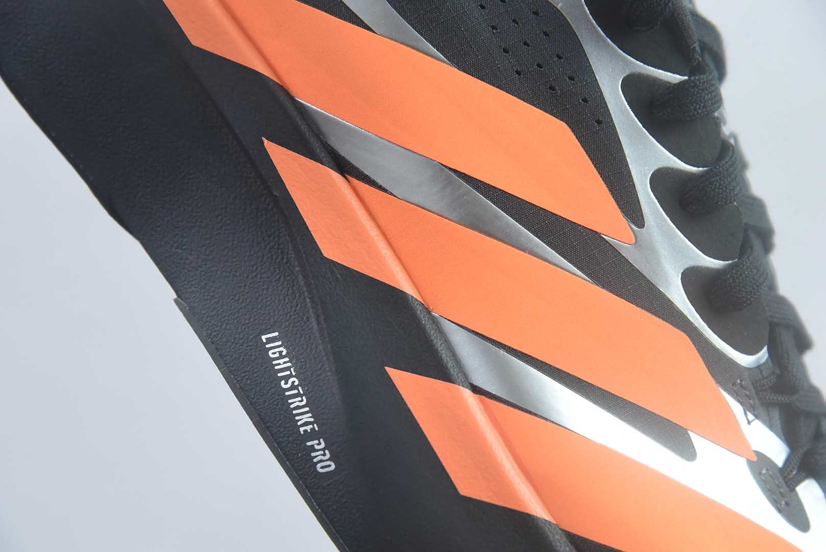 阿迪达斯 adidas Adizero Evo SL EXO贴合轻盈 织物回弹跑步鞋 男款货号：黑橙KI4766纯原版本 实拍细节图