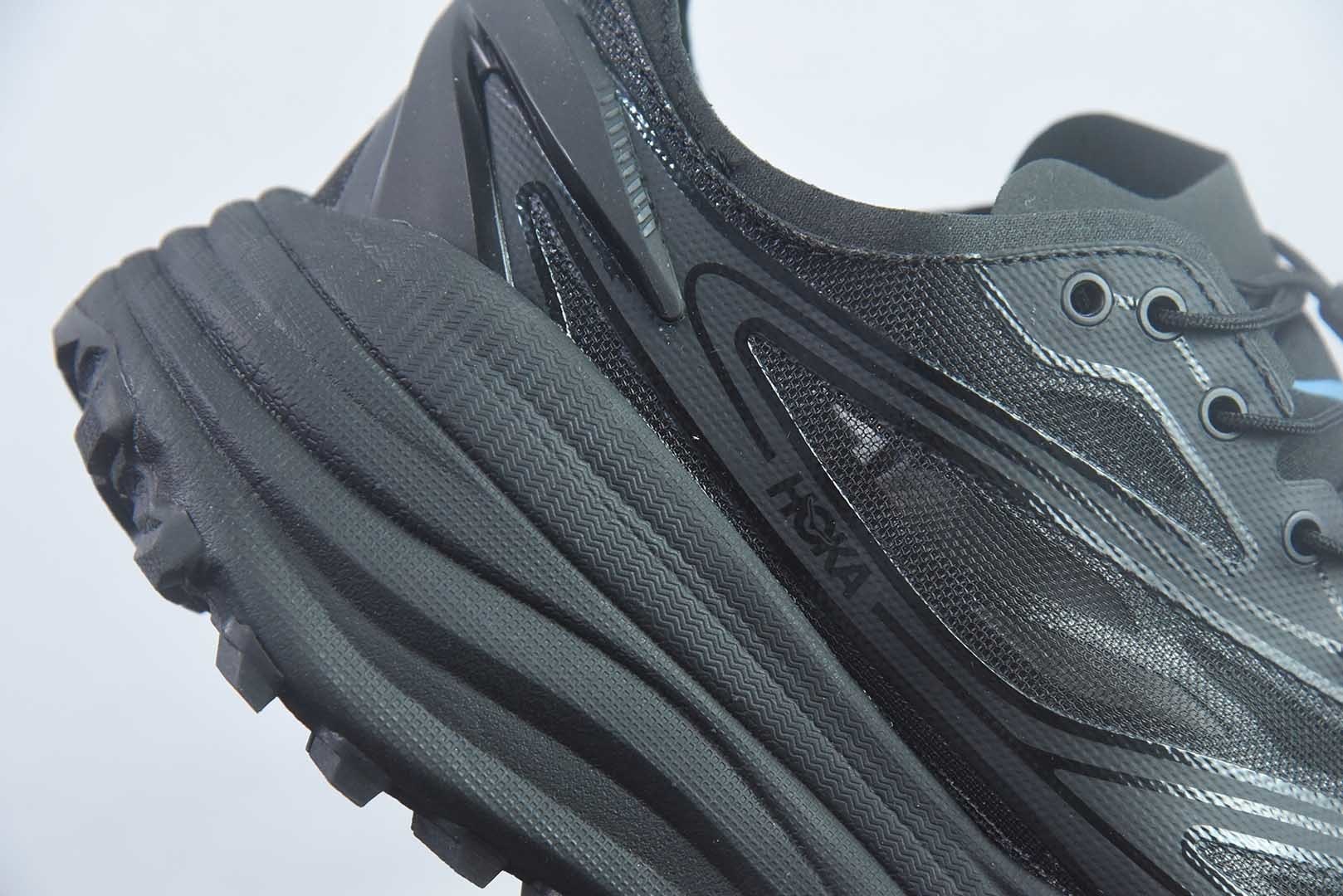 HOKA ONE ONE Stinson One7 斯丁森7代 舒适贴合 越野跑鞋 男女同款 黑色 货号:1178630-BBNB 纯原版本 实拍细节图