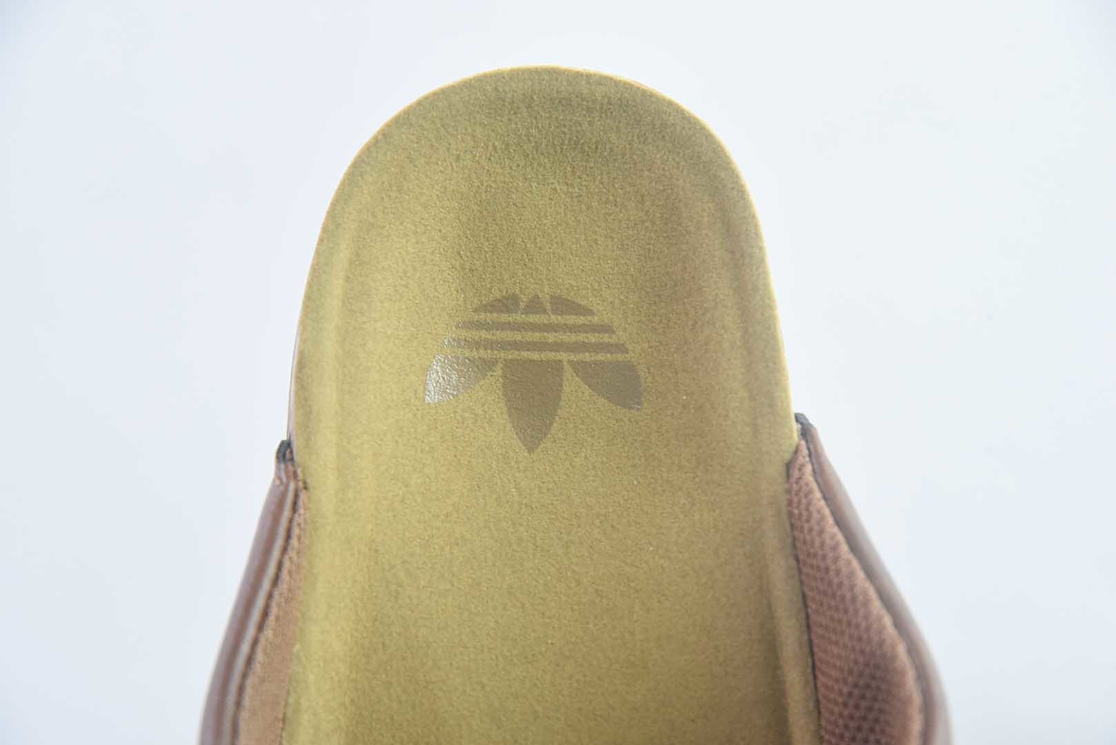 阿迪达斯 Adidas originals Adimule SUPERSTAR 舒适百搭包头拖鞋 男女同款 货号:贝壳头穆勒半拖 棕色 LC0416 纯原版本 实拍细节图