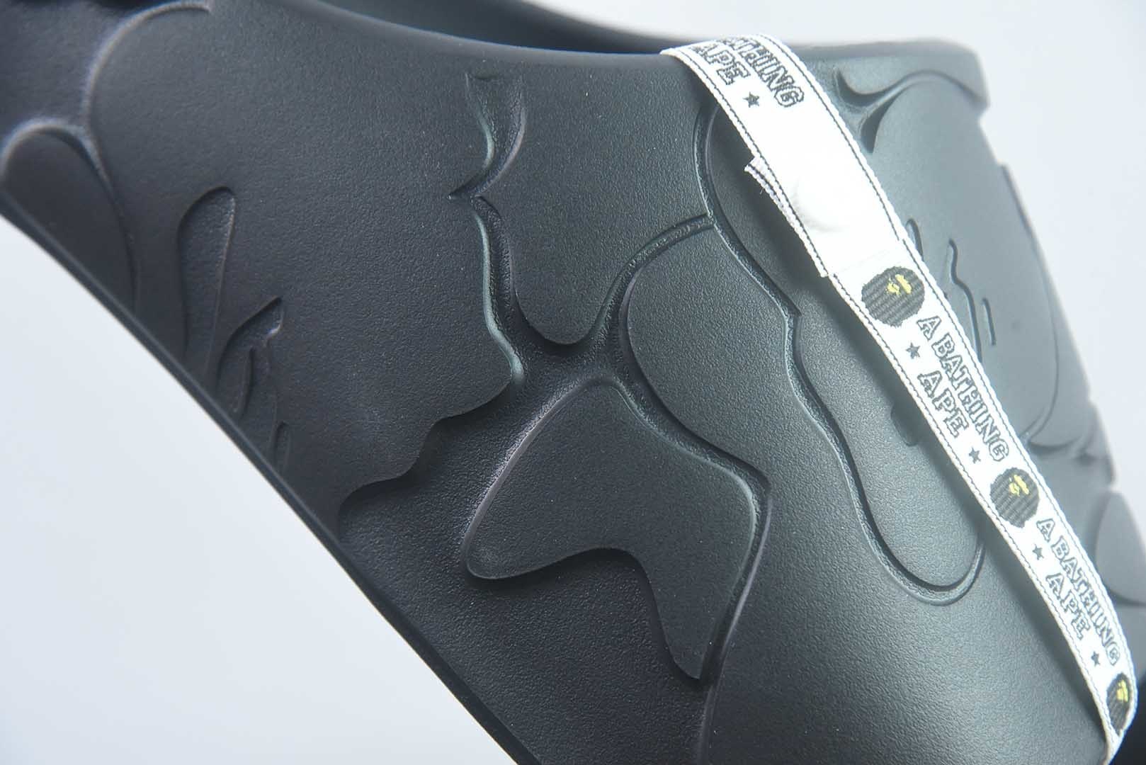 猿人头 BAPE 黑色EVA一字拖鞋 纯原版本 货号:YSQ79294220 实拍细节图