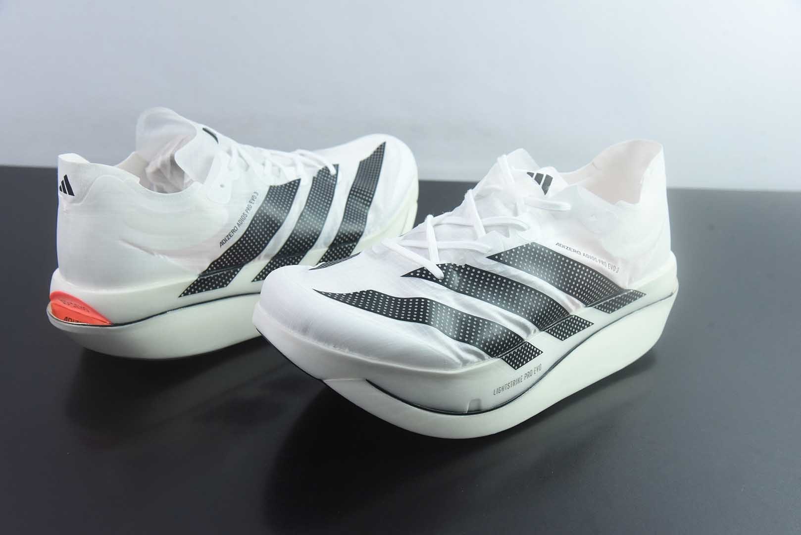阿迪达斯 Adidas ADIZERO ADIOS PRO EVO 3 马拉松旗舰竞速 白黑红跑鞋 纯原版本 货号:KH7678 实拍细节图