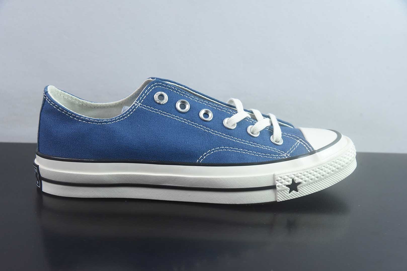 匡威 Converse 2026 全新发布! CHUCK 70X 星星标帆布鞋 低帮 蓝色 纯原版本 货号:A24234C 实拍细节图