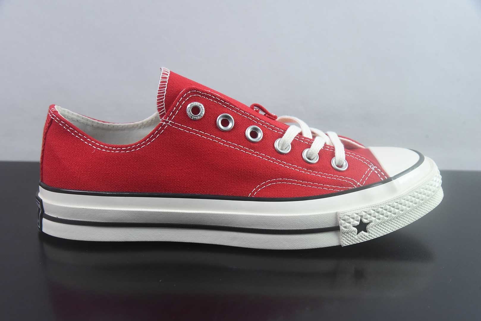 匡威 Converse 2026 全新发布! CHUCK 70X 星星标帆布鞋 低帮 红色 纯原版本 货号:A24A35C 实拍细节图