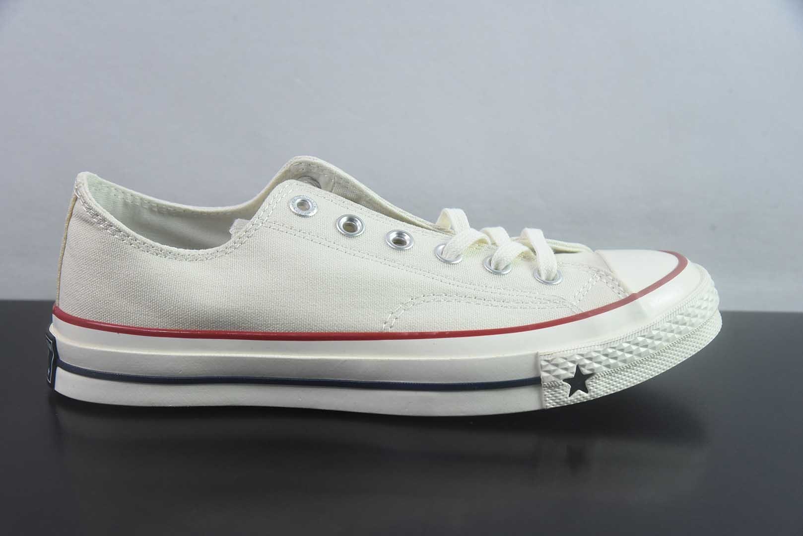 匡威 Converse 2026 全新发布! CHUCK 70X 星星标帆布鞋 色低帮 米白 纯原版本 货号:A24229C 实拍细节图