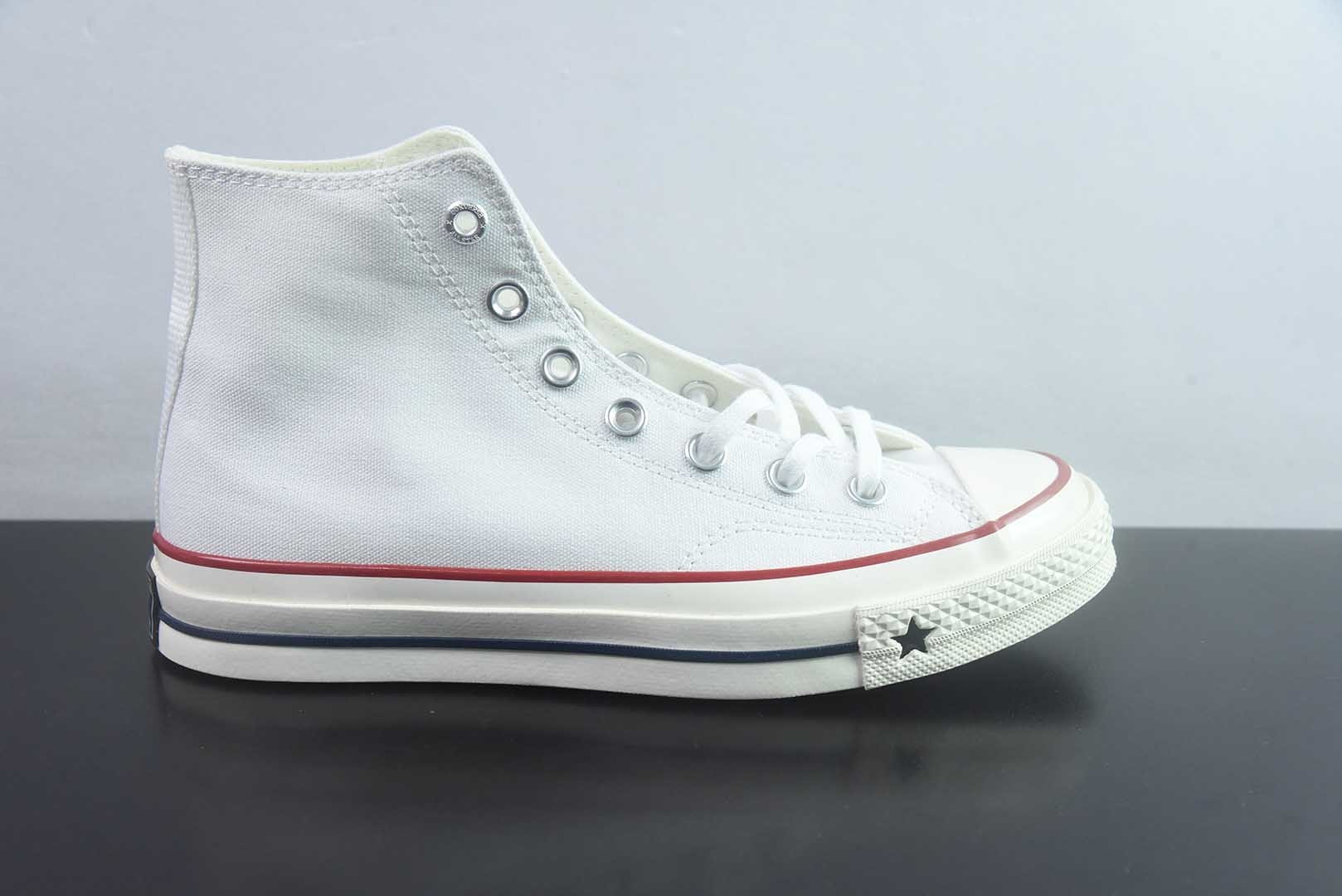 匡威 Converse 2026 全新发布! CHUCK 70X 星星标帆布鞋 高帮 白色 纯原版本 货号:A24227C 实拍细节图