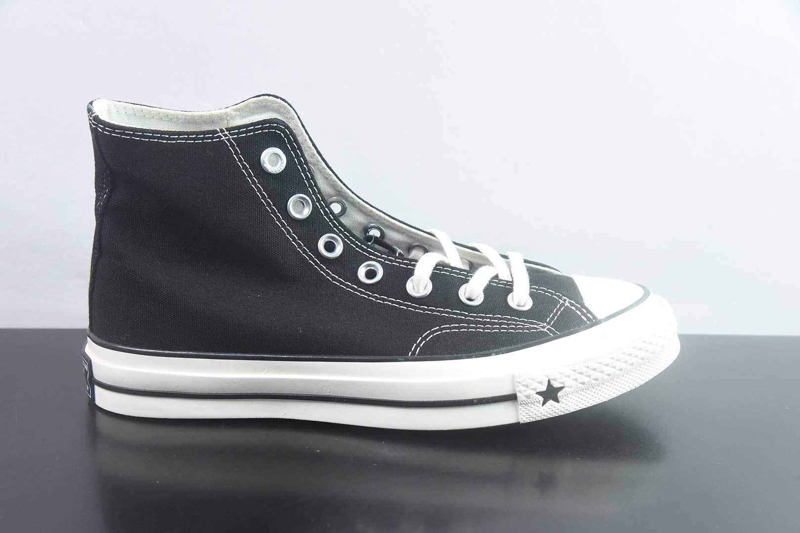 匡威 Converse 2026 全新发布! CHUCK 70X 星星标帆布鞋 高帮 黑色 纯原版本 货号:A24225C 实拍细节图