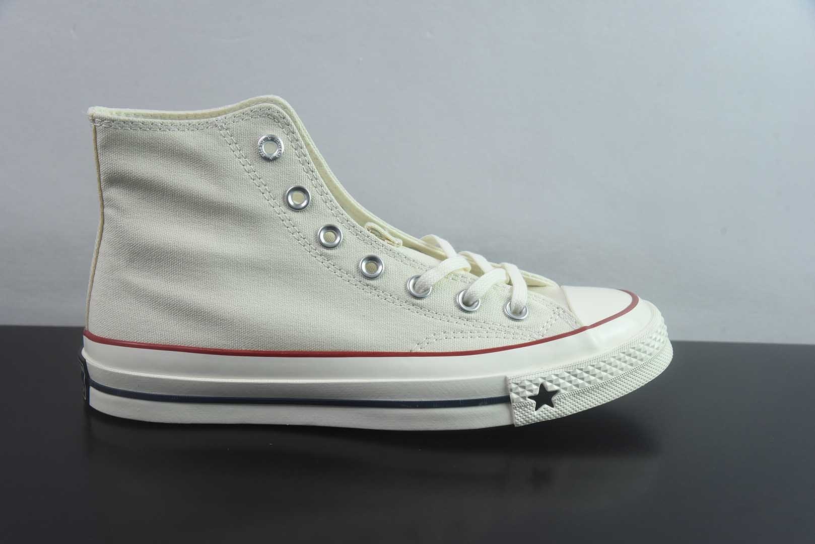 匡威 Converse 2026 全新发布! CHUCK 70X 星星标帆布鞋 色高帮 米白 纯原版本 货号:A24226C 实拍细节图