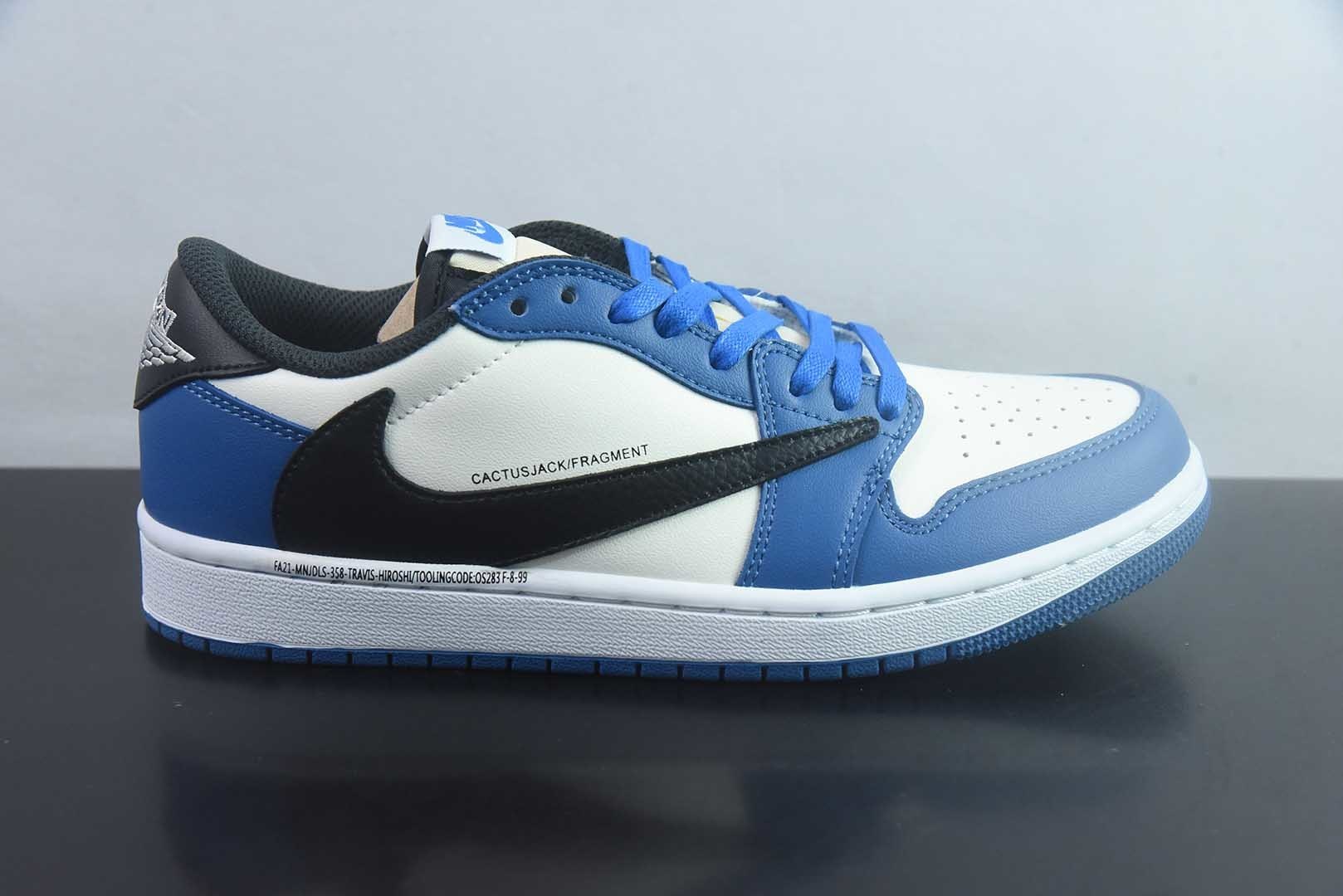 乔丹 Air Jordan × Travis Scott 1 Low OG 倒钩 141 蓝白 纯原版本 货号：DM7866 实拍细节图