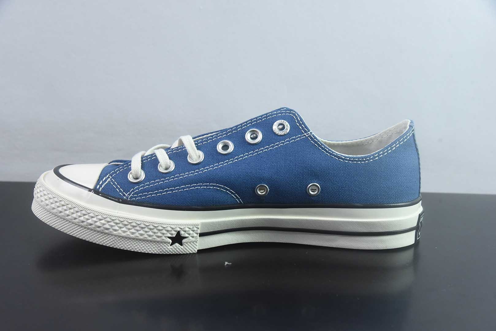 匡威 Converse 2026 全新发布! CHUCK 70X 星星标帆布鞋 低帮 蓝色 纯原版本 货号:A24234C 实拍细节图