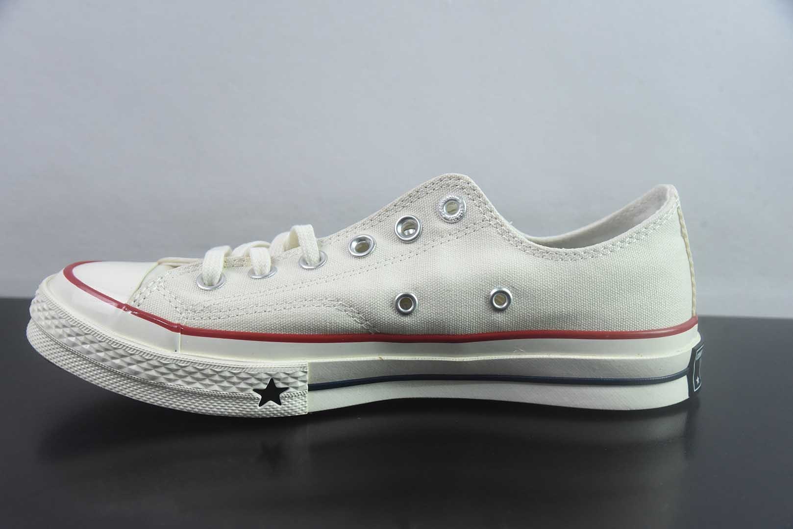 匡威 Converse 2026 全新发布! CHUCK 70X 星星标帆布鞋 色低帮 米白 纯原版本 货号:A24229C 实拍细节图