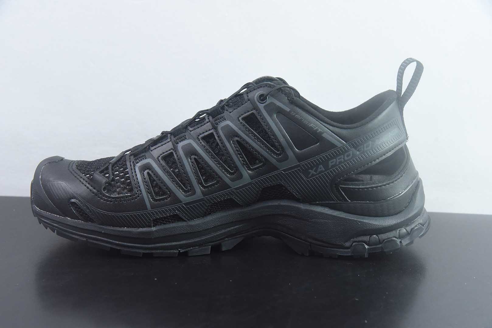 萨洛蒙 SALOMON XA PRO 3D AMPHIB 舒适柔软半 黑色拖鞋 外穿 水陆两栖涉水户外透气 机能潮流镂空 防滑防臭抓地支撑减震轻便 溯溪鞋 纯原版本 货号：477400 实拍细节图
