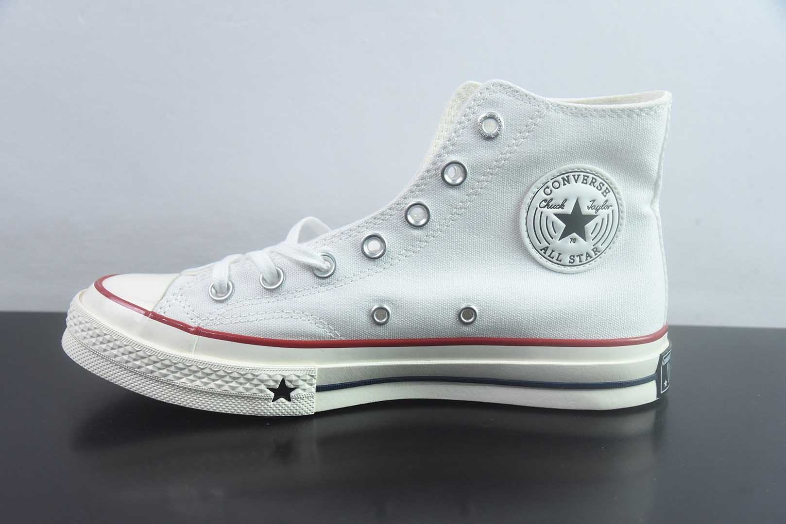 匡威 Converse 2026 全新发布! CHUCK 70X 星星标帆布鞋 高帮 白色 纯原版本 货号:A24227C 实拍细节图
