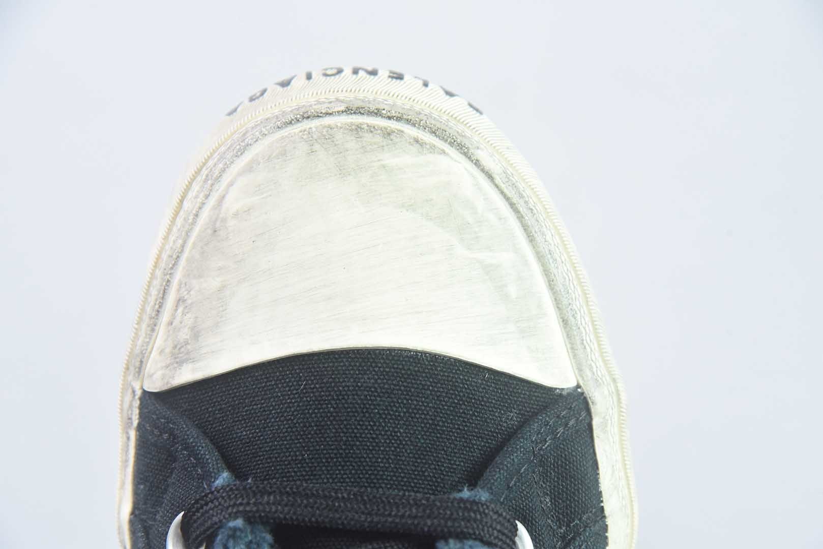 巴黎世家 Balenciaga OK版 新品PARIS磨损做旧效果休闲踩跟帆布鞋 蓝色 纯原版本 货号:688754W3RR51099 实拍细节图