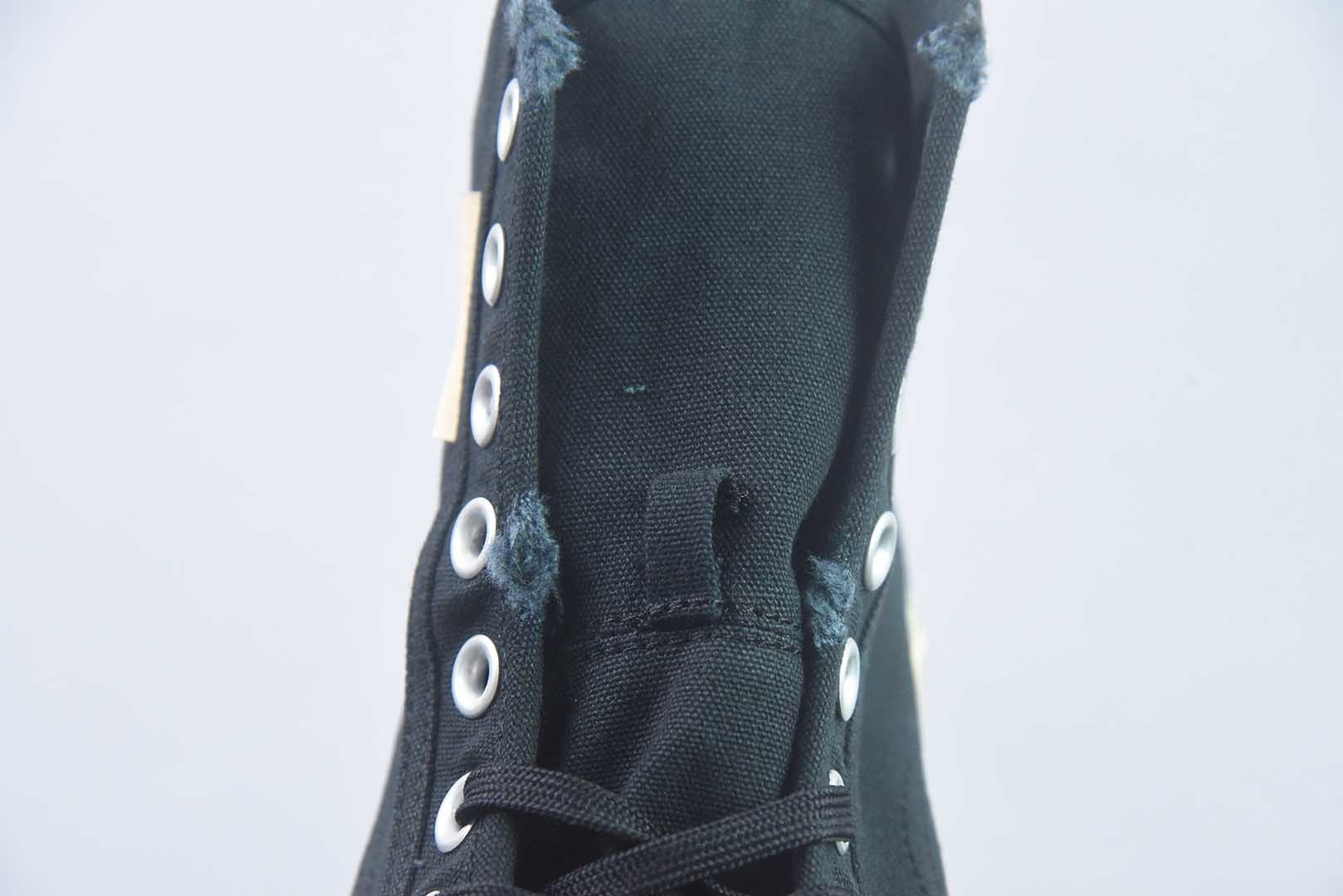 巴黎世家 Balenciaga OK版 新品PARIS磨损做旧效果休闲踩跟帆布鞋 黑色 纯原版本 货号：688754W3RR51099 实拍细节图