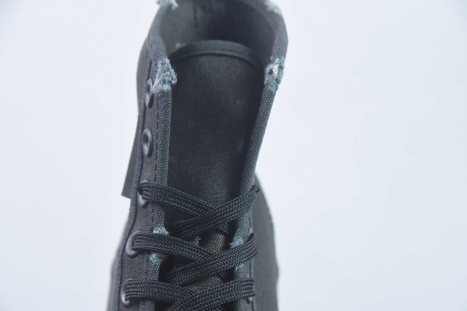 巴黎世家 Balenciaga OK版 新品PARIS磨损做旧效果休闲踩跟帆布鞋 黑色 纯原版本 货号：688754W3RR51099 实拍细节图