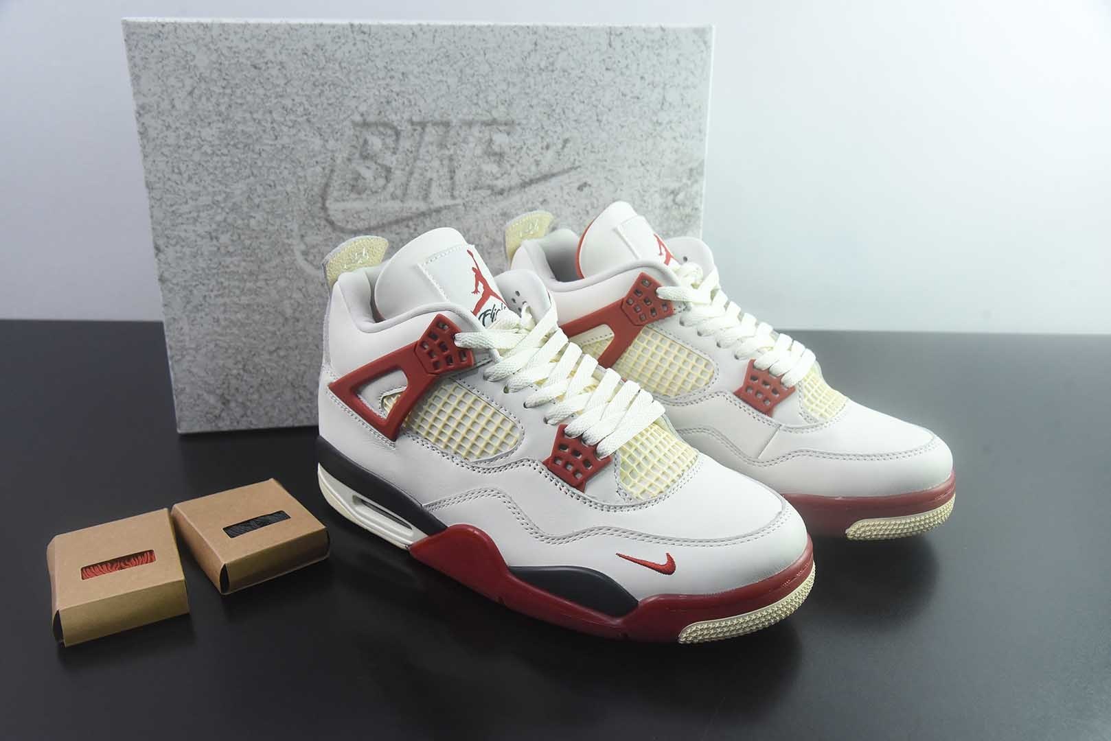 乔丹 Air Jordan 4 Retro 时尚百搭 中帮 复古 白篮球鞋 砖 纯原版本 货号:IQ8055-100 主图