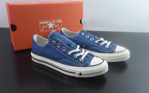 匡威 Converse CHUCK 70X 星星标帆布鞋 低帮 蓝色 纯原版本 货号：A24234C