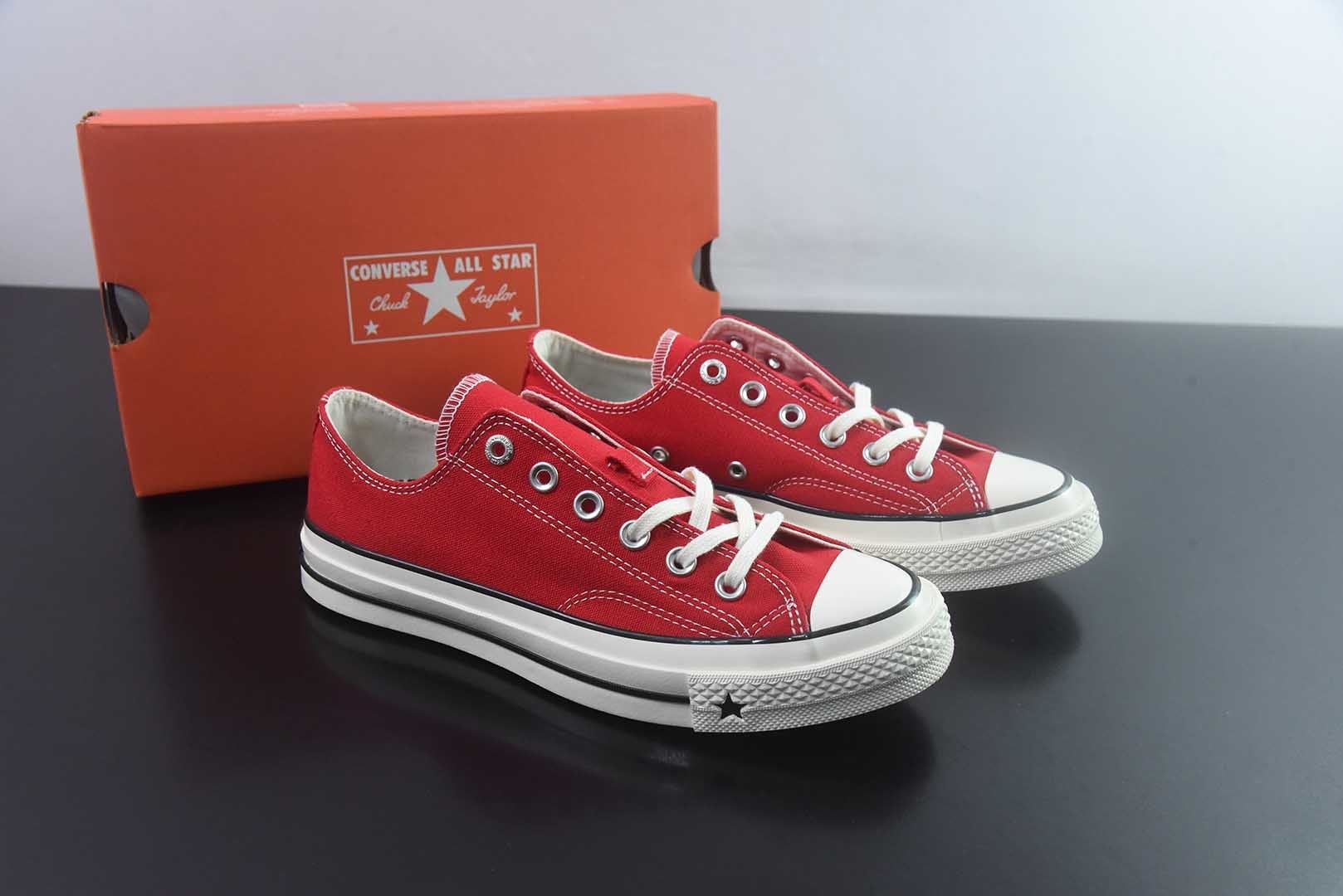 匡威 Converse 2026 全新发布! CHUCK 70X 星星标帆布鞋 低帮 红色 纯原版本 货号:A24A35C 主图