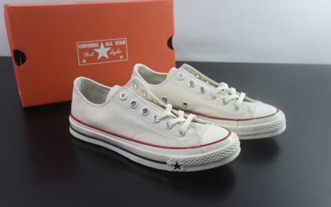 匡威 Converse CHUCK 70X 星星标帆布鞋 低帮 米白 纯原版本 货号：A24229C