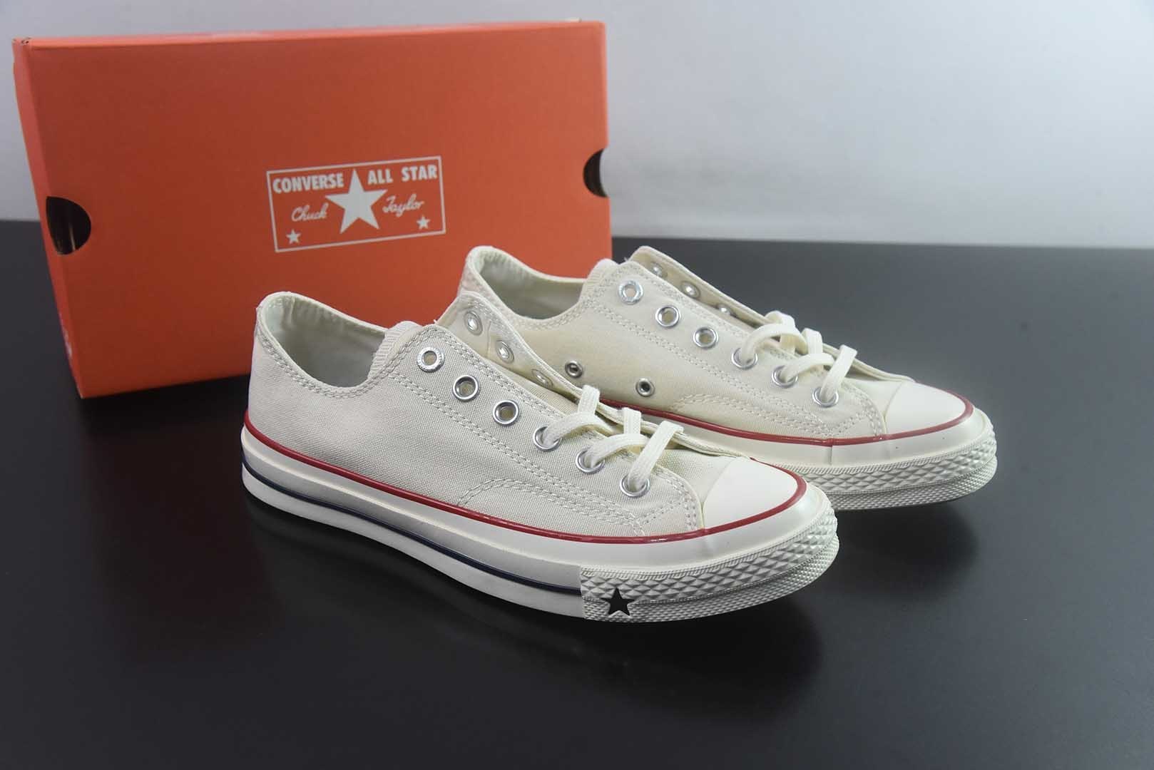 匡威 Converse 2026 全新发布! CHUCK 70X 星星标帆布鞋 色低帮 米白 纯原版本 货号:A24229C 主图