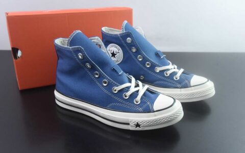 匡威 Converse 2026 全新发布！ CHUCK 70X 星星标帆布鞋 高帮 蓝色 纯原版本 货号：A24231C 主图
