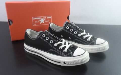匡威 Converse CHUCK 70X 星星标帆布鞋 低帮 黑色 纯原版本 货号：A24228C
