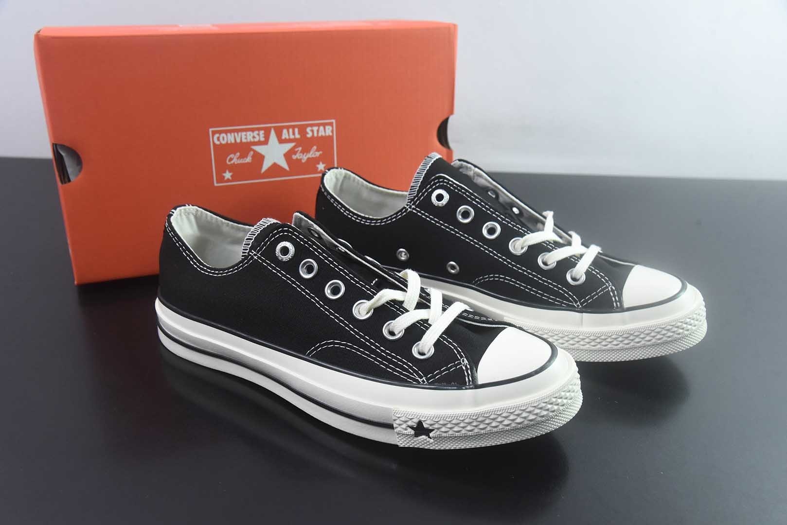 匡威 Converse 2026 全新发布! CHUCK 70X 星星标帆布鞋 低帮 黑色 纯原版本 货号:A24228C 主图