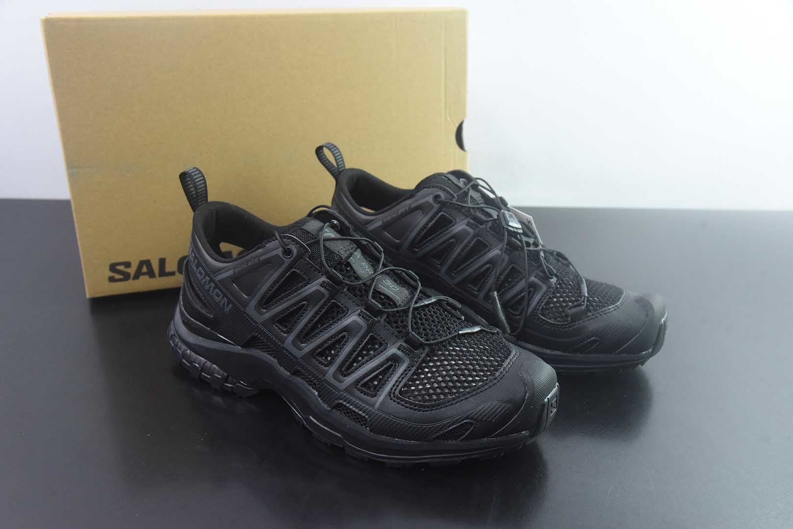 萨洛蒙 SALOMON XA PRO 3D AMPHIB 舒适柔软半 黑色拖鞋 外穿 水陆两栖涉水户外透气 机能潮流镂空 防滑防臭抓地支撑减震轻便 溯溪鞋 纯原版本 货号：477400 主图