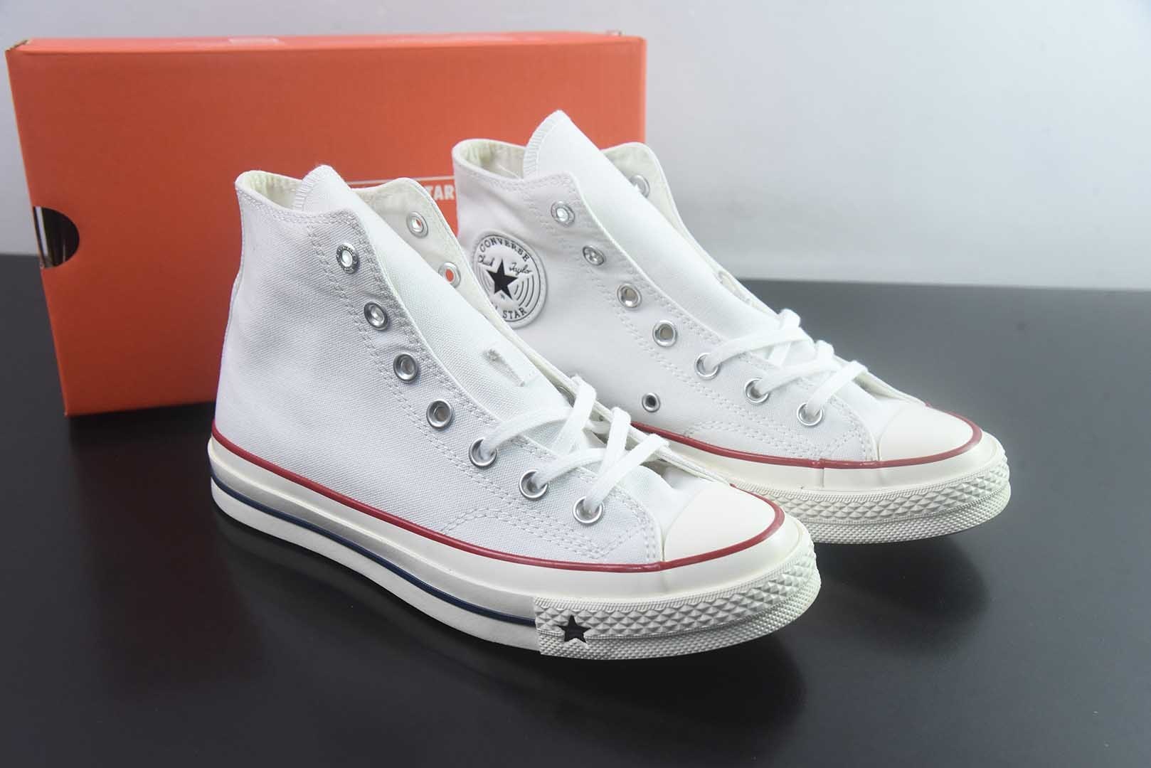 匡威 Converse 2026 全新发布! CHUCK 70X 星星标帆布鞋 高帮 白色 纯原版本 货号:A24227C 主图