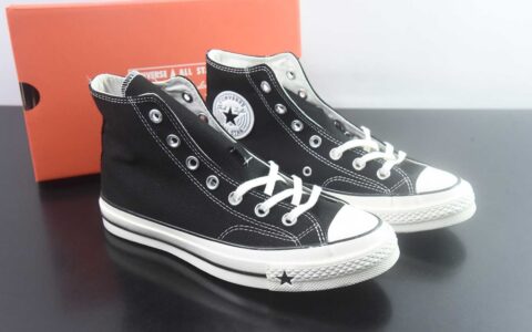 匡威 Converse CHUCK 70X 星星标帆布鞋 高帮 黑色 纯原版本 货号：A24225C