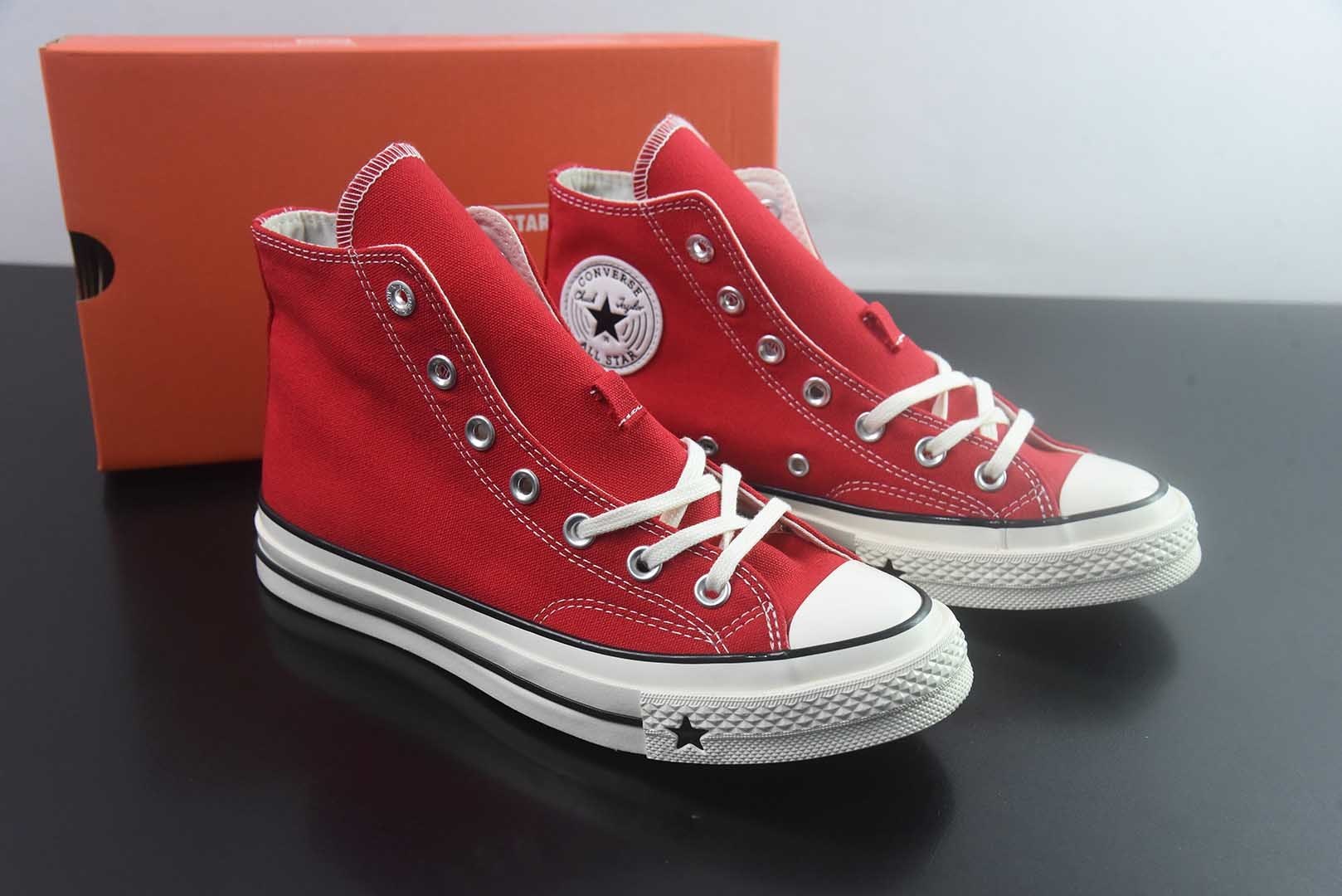匡威 Converse 2026 全新发布! CHUCK 70X 星星标帆布鞋 大 高帮 红色 纯原版本 货号:A24232C 主图