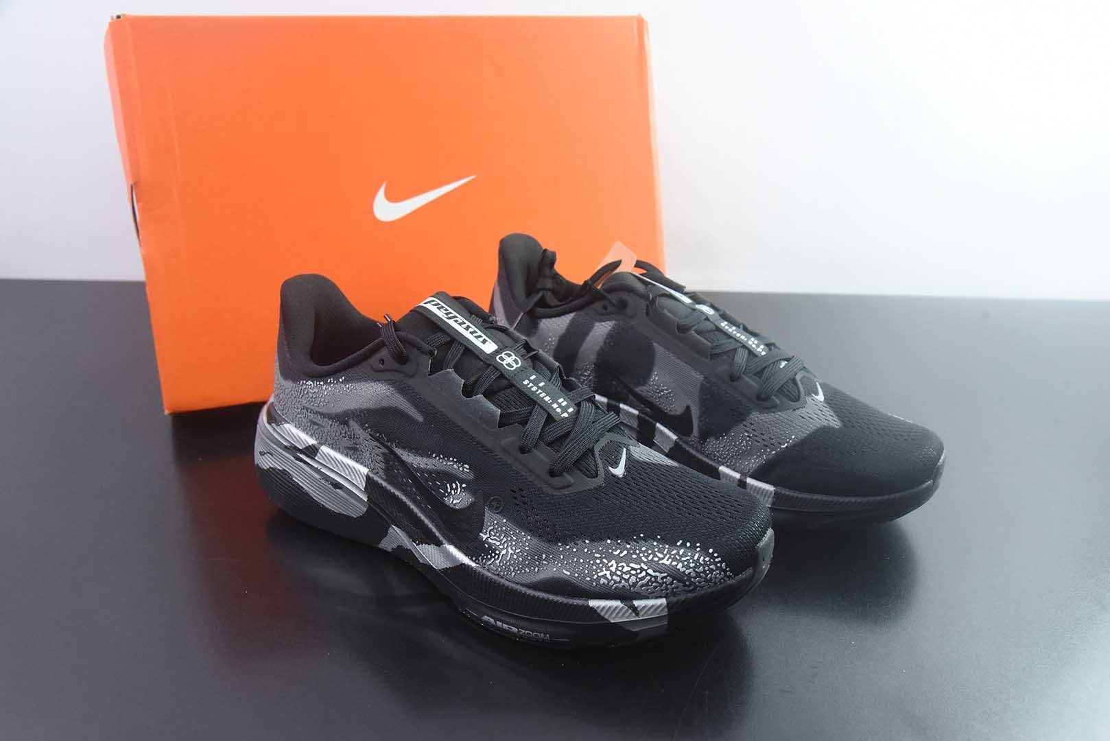 耐克 Nike Zoom Pegasus 42 飞马42代 网面 黑色跑步鞋 IQ3928-001 高端外贸零售专供品质 鞋盒钢印 鞋外标内置RFID芯片 原厂竖纹垫脚纸 可一眼区分市面版本 纯原版本 货号：IBP95269839 主图