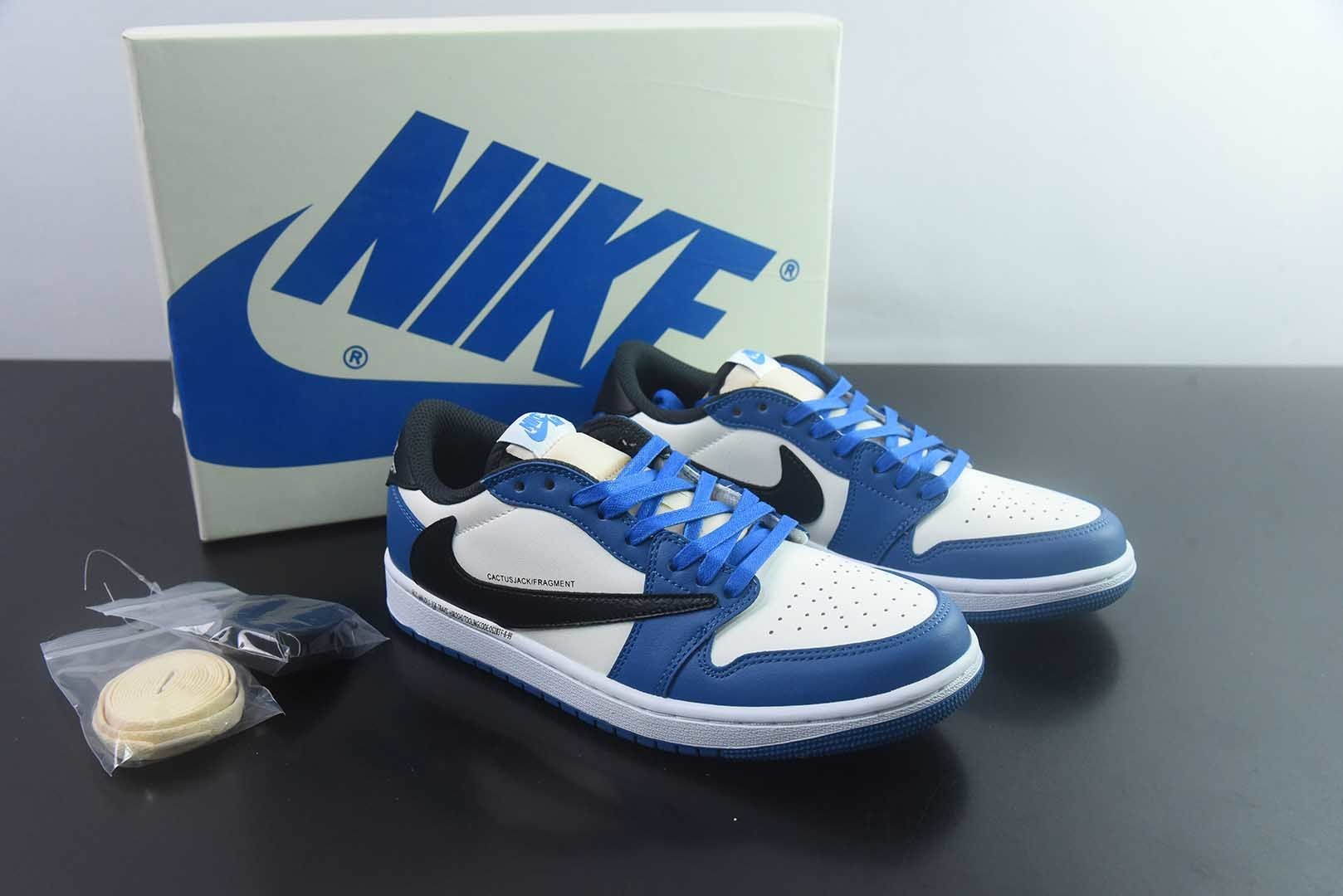 乔丹 Air Jordan × Travis Scott 1 Low OG 倒钩 141 蓝白 纯原版本 货号：DM7866 主图
