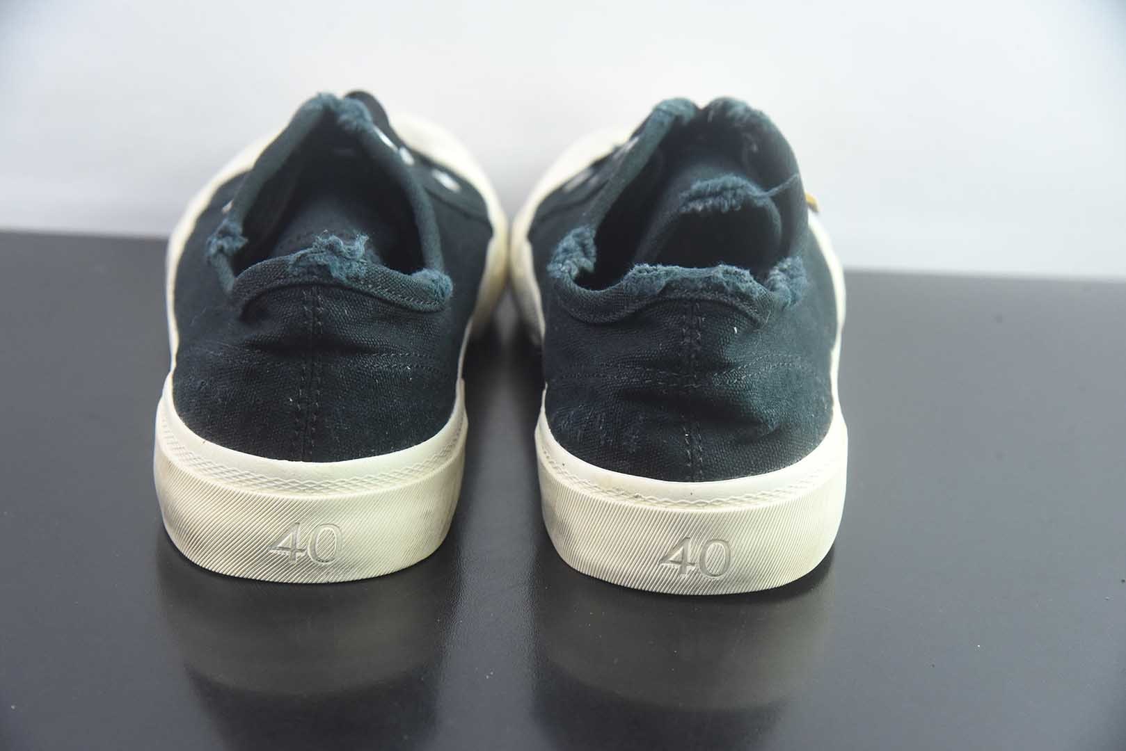 巴黎世家 Balenciaga OK版 新品PARIS磨损做旧效果休闲踩跟帆布鞋 蓝色 纯原版本 货号:688754W3RR51099 实拍细节图