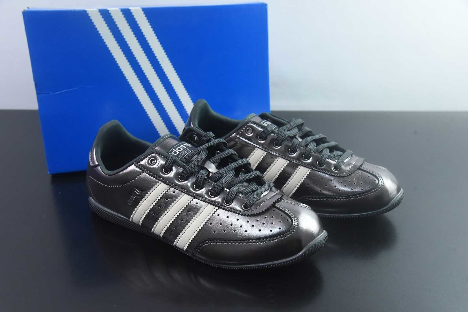 阿迪达斯 Adidas originals CHANGLE T头鞋 经典 灰休闲低帮德训鞋 女款 亮金属铁 纯原版本 货号：LA1366 实拍细节图