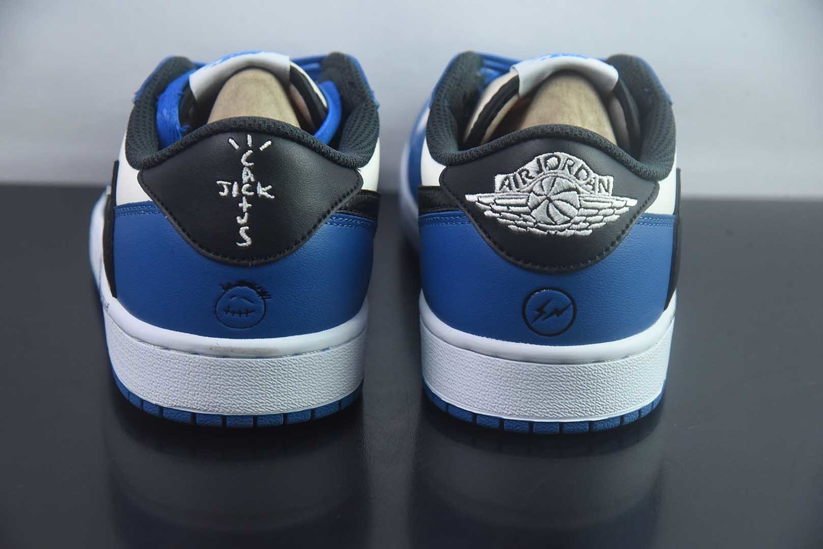 乔丹 Air Jordan × Travis Scott 1 Low OG 倒钩 141 蓝白 纯原版本 货号：DM7866 实拍细节图