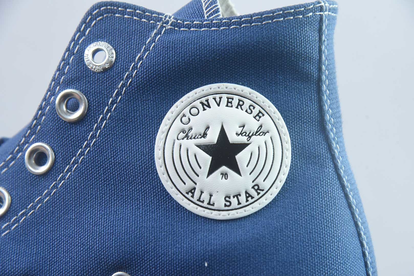 匡威 Converse 2026 全新发布! CHUCK 70X 星星标帆布鞋 高帮 蓝色 纯原版本 货号:A24231C 实拍细节图