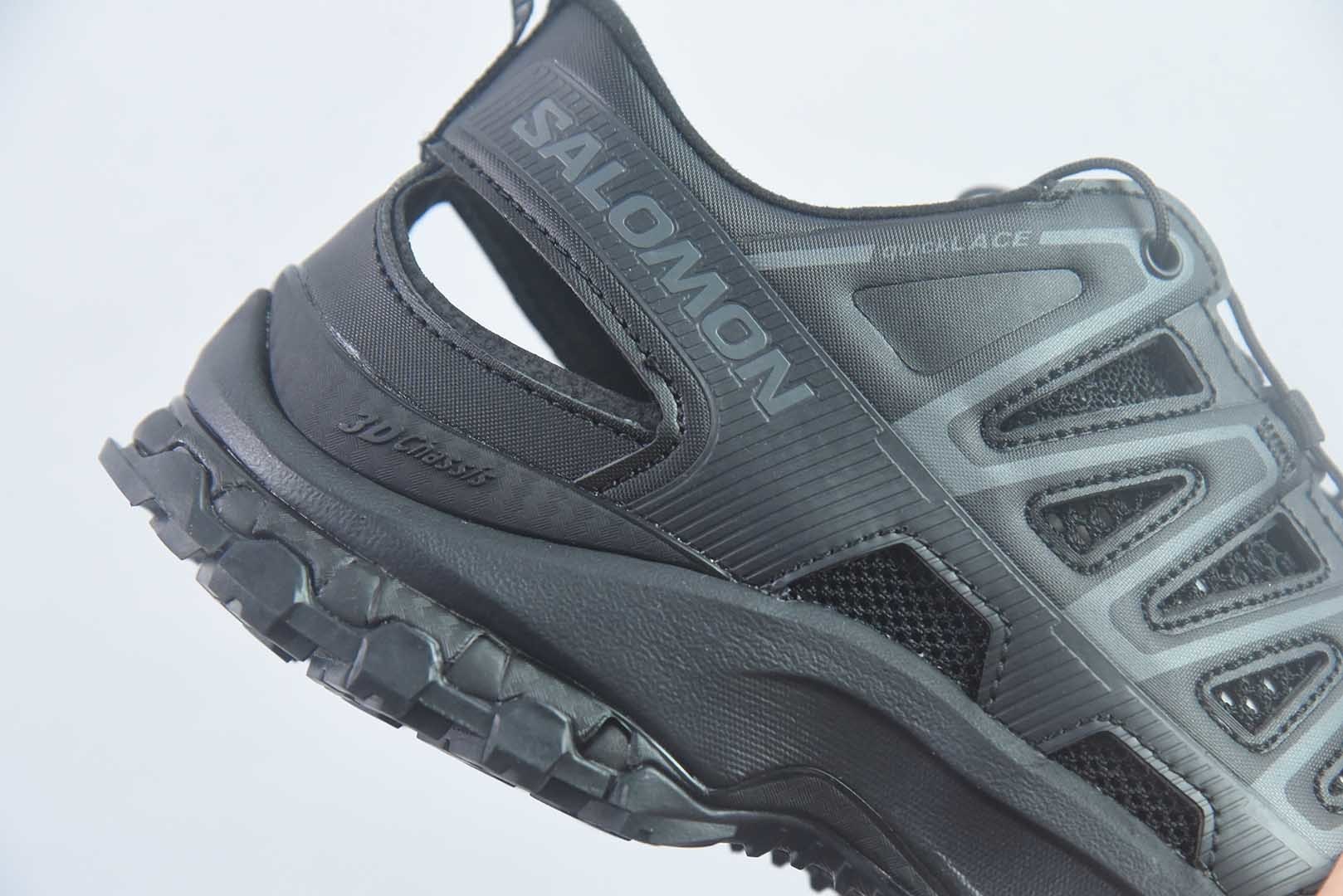 萨洛蒙 SALOMON XA PRO 3D AMPHIB 舒适柔软半 黑色拖鞋 外穿 水陆两栖涉水户外透气 机能潮流镂空 防滑防臭抓地支撑减震轻便 溯溪鞋 纯原版本 货号：477400 实拍细节图