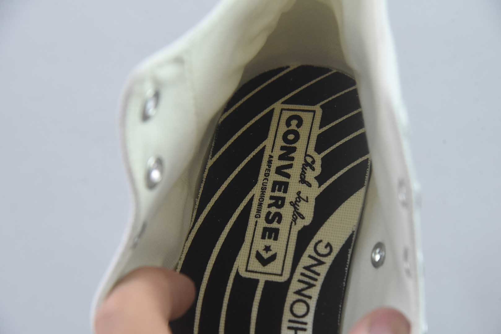 匡威 Converse 2026 全新发布! CHUCK 70X 星星标帆布鞋 高帮 白色 纯原版本 货号:A24227C 实拍细节图
