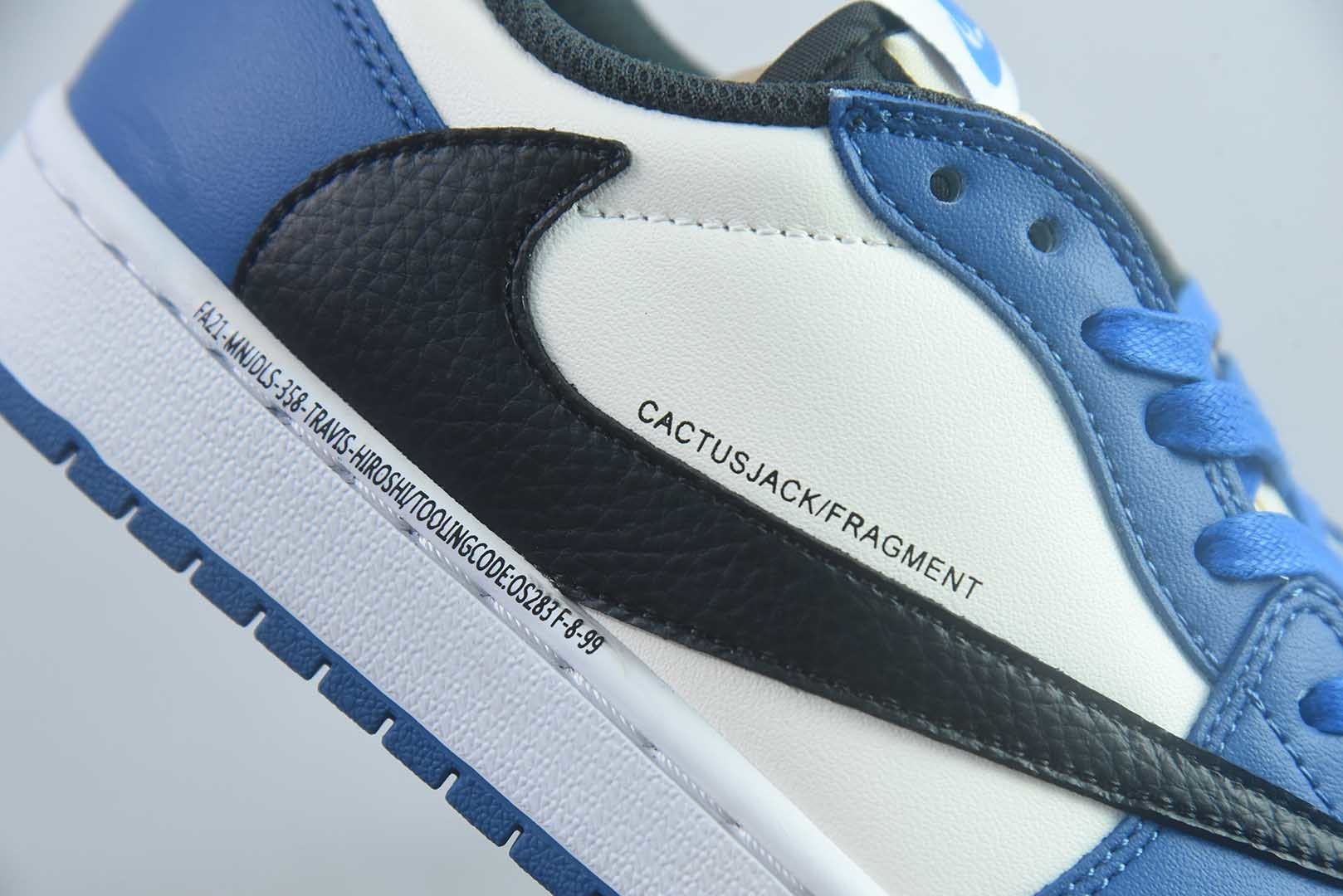 乔丹 Air Jordan × Travis Scott 1 Low OG 倒钩 141 蓝白 纯原版本 货号：DM7866 实拍细节图