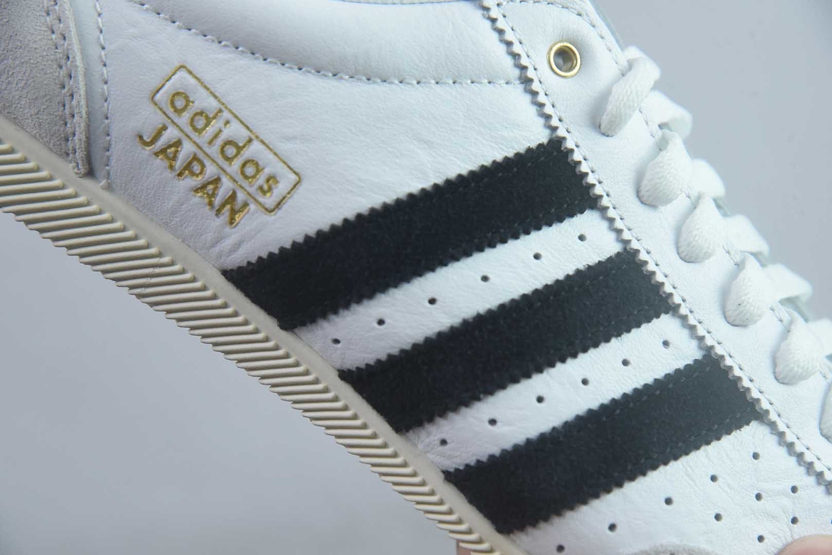 阿迪达斯 Adidas originals JAPAN 牛剖层革头层牛皮 W 舒适百搭薄底 低帮 生活 紫色休闲鞋 男女款 纯原版本 货号:IH5489 实拍细节图