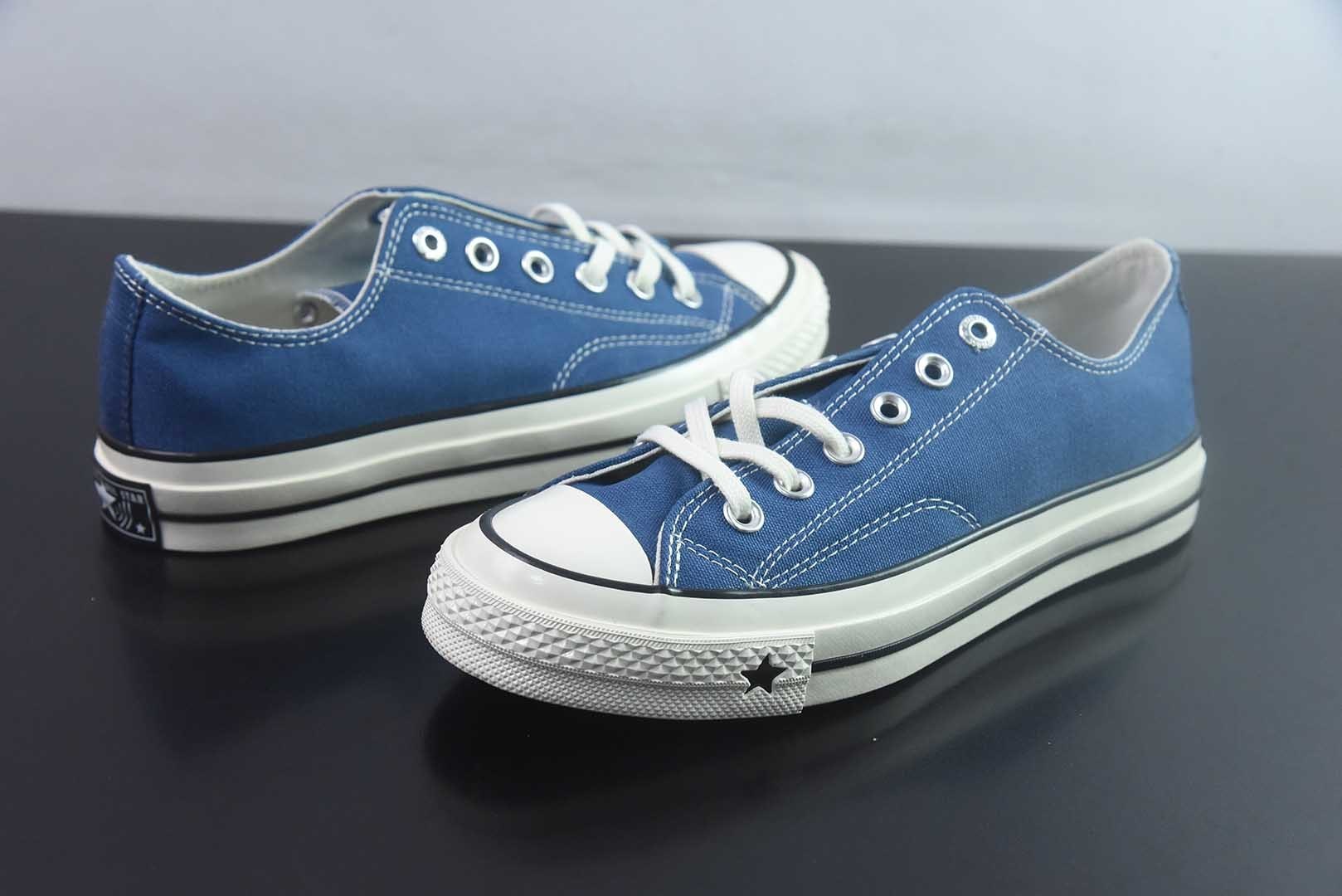 匡威 Converse 2026 全新发布! CHUCK 70X 星星标帆布鞋 低帮 蓝色 纯原版本 货号:A24234C 实拍细节图