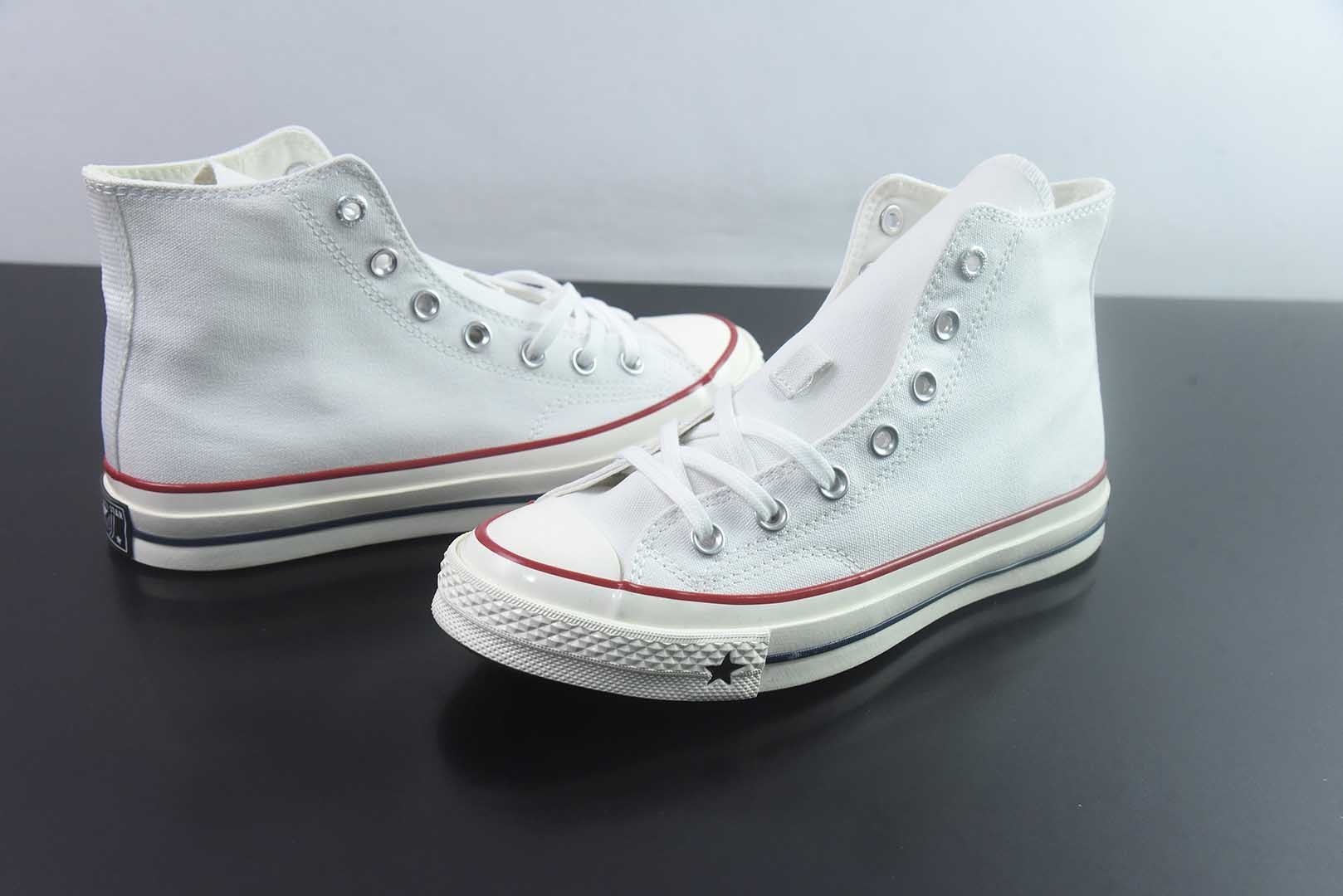 匡威 Converse 2026 全新发布! CHUCK 70X 星星标帆布鞋 高帮 白色 纯原版本 货号:A24227C 实拍细节图