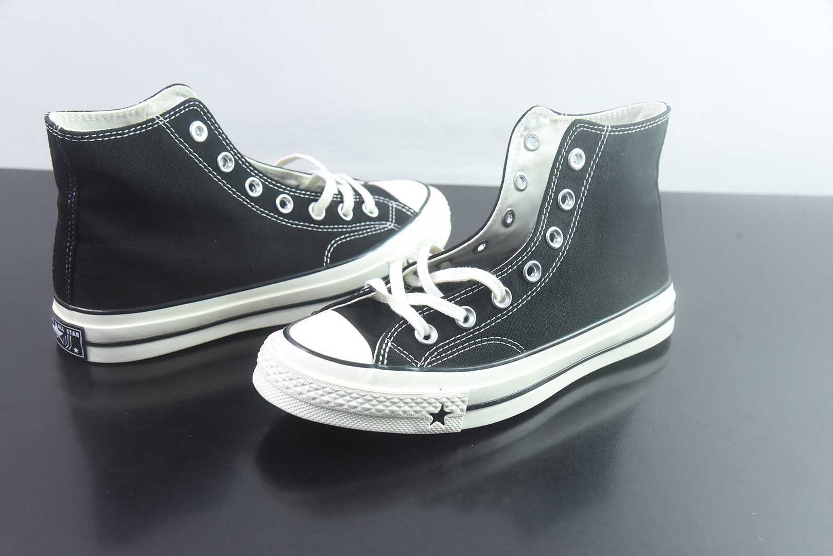 匡威 Converse 2026 全新发布! CHUCK 70X 星星标帆布鞋 高帮 黑色 纯原版本 货号:A24225C 实拍细节图